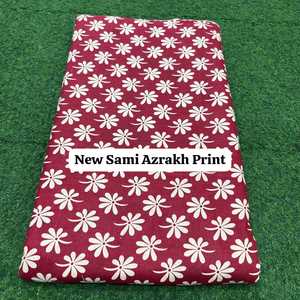Nouveau tissu en coton imprimé Sami Azrakh avec motif ethnique traditionnel fait main, matière douce et respirante, idéal pour les robes Kurti - Product Image 2