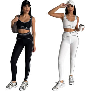2025 nuevas mallas de cintura alta para mujer, trajes de entrenamiento sin mangas, ropa de <span class=keywords><strong>yoga</strong></span> para gimnasio, ropa deportiva estampada de diseñador, <span class=keywords><strong>conjunto</strong></span> de <span class=keywords><strong>Yoga</strong></span> para mujer - Product Image 1