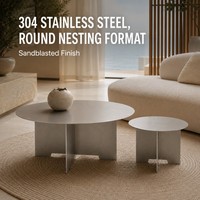 Ensemble de tables basses gigognes modernes KINNO en acier inoxydable 304, tables d'appoint en métal, mobilier de salon, projet hôtelier et d'appartement