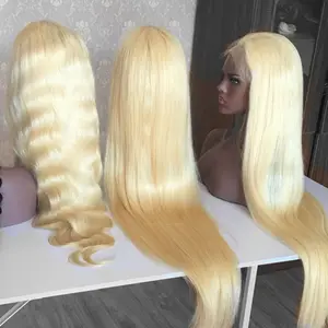 Hot Selling Virgin Menselijk Haar Blonde Pruiken, Braziliaanse Haar Volledige Kant Pruiken, Blonde 613 Pruiken Menselijk Haar