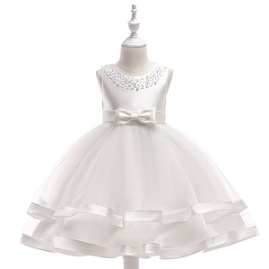 <span class=keywords><strong>Robe</strong></span> <span class=keywords><strong>de</strong></span> princesse sans manches pour filles, avec perles et nœud en tulle, pour mariage, anniversaire, concours <span class=keywords><strong>de</strong></span> beauté, taille 110-150 - Product Image 6