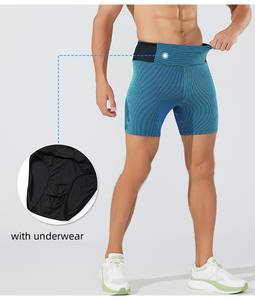 Celana Pendek Lari Kompresi Pria dengan Pakaian Dalam 2 in 1 Celana Olahraga Aktif untuk Gym, Latihan, Cepat Kering, Ketat - Product Image 1