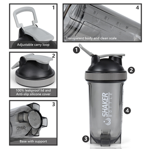 B30-0066 Premium Blender Protein Shaker Bottle Tritan Mixer bottiglie d'acqua Gym Hand Shaker applicabile per acqua bollente - Product Image 3