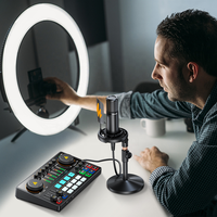 Kartu Suara Antarmuka Audio Eksternal Maonocaster XLR dengan Mikrofon Kondensor untuk Mixer Studio Podcast Kartu Suara Eksternal