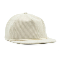 Parche personalizado OEM/PVC Logo Sombrero de ala plana Gorras de béisbol de pana sin estructura Gorras Snapback de PANA con cuerda