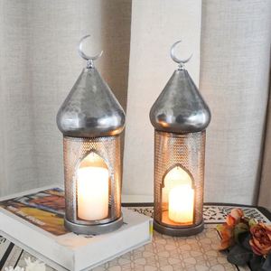 Islamic Home Hollow <b>Ramadan</b> Moon Candle Holder Lantern <b>Decor</b> - Product Image 2