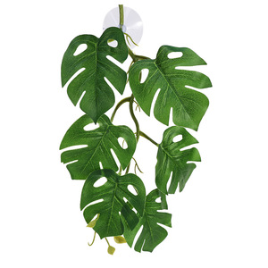 Décoration d'enclos pour reptiles, plante grimpante artificielle verte pour grenouilles, geckos, lézards se prélasser et grimper. - Product Image 3