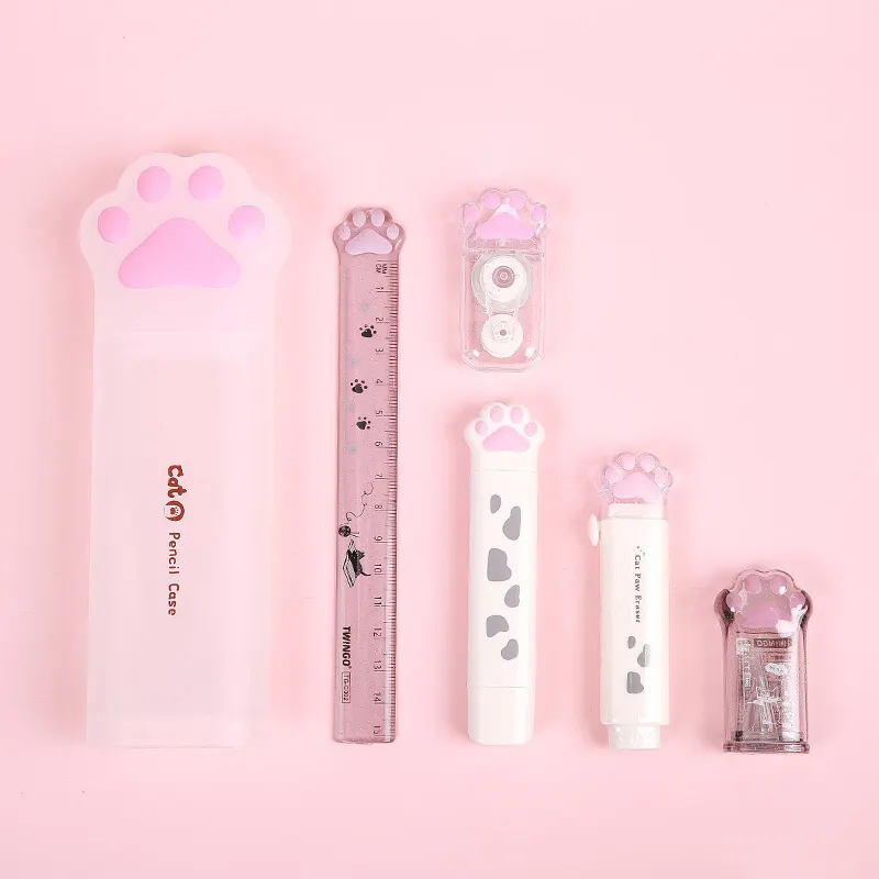 Wholesale Cute Girl Heart Kawaii Cat Claw Stationery Set for Girl Student Back to School Gift Pack High Beauty Manufacturer