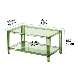 Piccolo tavolo da caffè in acrilico mensola verde rettangolo tavolo centrale per mobili per la casa per piccoli spazi soggiorno mobili - Product Image 2