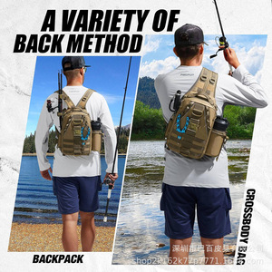 Bolsa de Pesca de Gran Capacidad, Mochila Táctica Multifuncional de Nailon con Correa Cruzada para Almacenamiento de Equipo de Pesca - Product Image 2