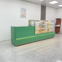 Vitrine Réfrigérée pour Boulangerie avec Éclairage LED Tricolore, Cadre en Acier Inoxydable, Verre Trempé, Présentoir à Gâteaux et Pains pour Café et Magasin