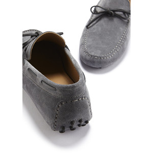 Laced Driving Loafers, <b>Slate</b> Grey Suede - Product Image 6