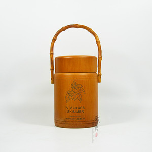 Viv Glass Skimmer Bamboo Tea Caddy With Wooden Lid And Handle For Tea Storage China Made - Product Image 3