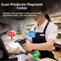 Lecteur de codes-barres sans fil NETUM 1D/2D 2.4G USB avec capteur CMOS, pivotant à 360°, portée de 100 m, garantie d'un an, en stock pour restaurants et supermarchés