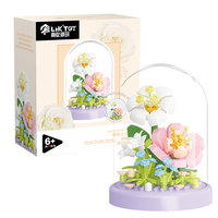 Lot de blocs de construction en gros « Poppies et fleurs de pêcher », 149 pièces, mini-briques en forme de dôme floral, fournisseur en gros, cadeau de la Fête des Mères, décoration