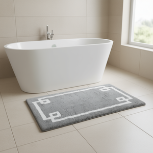 Alfombra de Baño de Algodón con Diseño Geométrico Minimalista, Rectangular, 24x40, Premium - Product Image 2