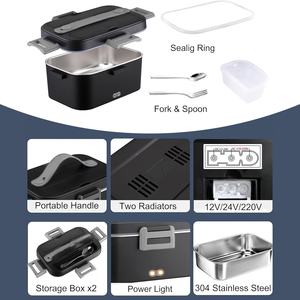 Herrfilk Fiambrera con autocalentamiento de gran capacidad, fiambrera portátil 2 en 1 con calefacción eléctrica, fiambrera eléctrica de 12V/24V/110V/220V - Product Image 6