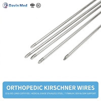 Fil de Kirschner vétérinaire Davin, acier inoxydable médical, broche orthopédique, broche Steinmann pour système de fixation externe