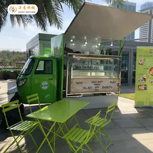 Triciclo Elétrico Dobrável Triciclo Food Truck Coffee Snacks Cart Para Venda