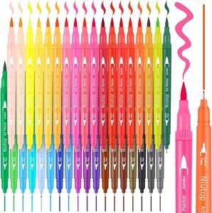 Marqueurs à double pointe KHY, stylos pinceaux, 36 marqueurs <span class=keywords><strong>aquarelle</strong></span>, stylos peinture, cadeaux de Noël pour adolescents, stylo coloré pour livres de coloriage pour adultes - Product Image 2