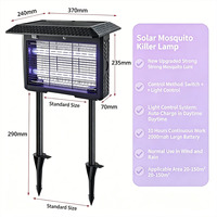 Lampe anti-moustiques solaire rechargeable, piège à insectes pour extérieur, jardin, lampe répulsive anti-mouches avec design étanche IP65