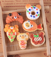 Mini ours en forme de poisson, beignets, pain, pizza, croissant, nourriture miniature, décoration, décoration de gâteaux mignons, fournitures de cupcakes en gros
