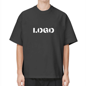 240 Gsm Cotton Heavyweight Cropped T Shirt Design <b>Drop</b> Shoulder T-Shirts Manufacturer Oversized Blank Men's Boxy Shirts - Product Image 1