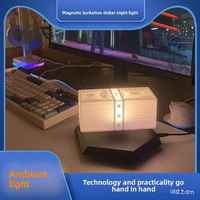 Lampe de nuit LED à commande tactile avec base rotative, lune en lévitation magnétique 3D, art moderne, pour chambre, bureau, table