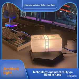 Lampada Notturna LED 3D a Levitazione Magnetica a Forma di Luna, Arte Moderna con Base Rotante e Controllo Touch per Camera da Letto, Ufficio, Scrivania - Product Image 2