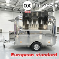 Remorque de restauration en acier inoxydable, cuisine mobile commerciale, camion de cuisine, chariot d'équipement de cuisson, remorque de restaurant