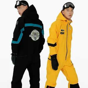 Yufan erkekler kış sezonu toptan rüzgar geçirmez su Snowboard kayak takım özel tasarım tek parça erkek takım elbise