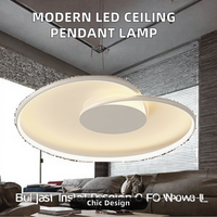 Plafonnier LED moderne de 24W avec pendentif en aluminium pour éclairage intérieur en acrylique pour décoration de salon, chambre à coucher et de hall d'hôtel