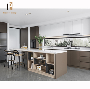 Gabinetes de Cocina Modulares Italianos de Lujo, Modernos, de Melamina, Laminado de Mármol, Diseños de Cajones y Cestas - Product Image 5