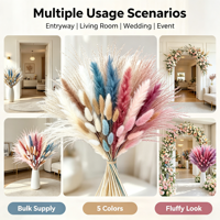 Bouquet de pampas séchées naturelles, queues de lapin, pour décoration bohème, accessoire photo, arrangement de table, décorations de mariage et de maison