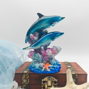 Ingrosso 3D Polyresin dipinto a mano statue di vita marina delfino squalo corallo stella marina spiaggia Souvenir regalo modello animale - Product Image 2