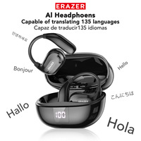 Écouteurs sans fil sportifs Erazer Xt66pro AI avec chipset JL, ENC 5.4, indicateur de batterie LED et traduction de 135 langues