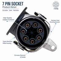 Câble de remorque spiralé 7 broches HJYAJZT, spécification standard, sortie stable 24V, pour tracteur et camion, connexion 7 voies