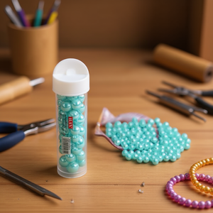 Perline ILAN Abalorio da 8 mm, perla azzurra, per la creazione di gioielli, confezione da 12 pezzi - Product Image 2