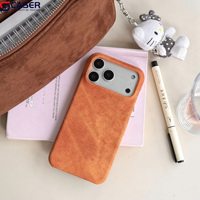Étui de téléphone semi-couvrant élégant pour iPhone 11 12, coque de téléphone en toile denim de couleur unie anti-chute pour iPhone 17 16 15 Promax
