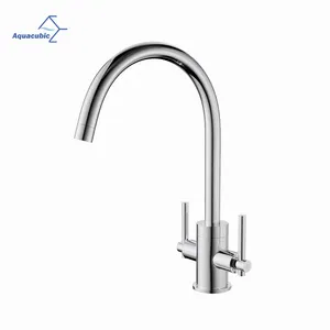 Aquacubic Professional Suppliers Dual Handle Lead-free Brass Kitchen Mixer Faucet