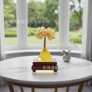 ฐานพีระมิดเรซิ่นรูปต้นคริสตัล 4 ซม. อเมทิสต์ ของตกแต่งบ้าน - Product Image 2