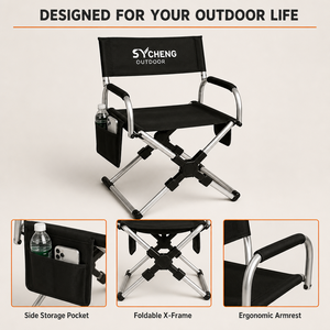Silla de Camping Plegable Portátil, Compacta y Ligera, con Marco de Aluminio, Sillas de Director de Aleación para Pesca, Playa y Actividades al Aire Libre - Product Image 4