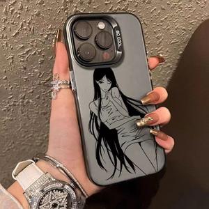 Soporte de anillo magnético de diseño 2 en 1 de armadura mate de lujo para iPhone 14/15 funda de teléfono carga inalámbrica a prueba de golpes PC + cubierta de TPU - Product Image 1