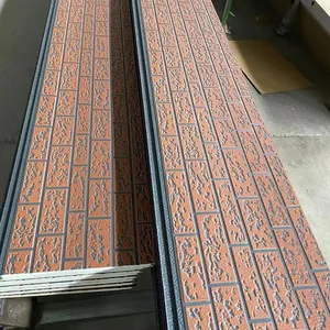 16 мм декоративная сэндвич-панель из пенополиуретана Изолированная металлическая резная внешняя стеновая панель
