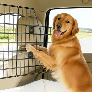 Filet d'isolation pour animaux de compagnie en fer, réglable, barrière de sécurité pour chien sur siège arrière, pour les voyages en véhicule et les activités de plein air - Product Image 1