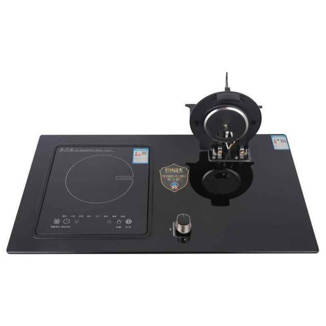 Electric Gas Flip-Top Built-In Cooktop Tempered Glass Panel Dual Burner Flame Failure Protection Energy Efficiency Household