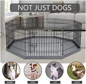 8-Panel 24 \ "W X 24 \" H Opvouwbare Metalen Hond Oefenpen Indoor/Outdoor Puppy Boxpen Kennel Bottom Pad Pen Huisdier Huisdier - Product Image 6