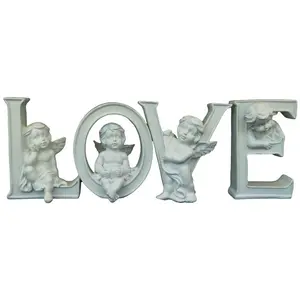 Estatueta de anjo do amor feito sob encomenda, estatueta do amor da resina do dia dos namorados, presente de casamento, adereço de decoração