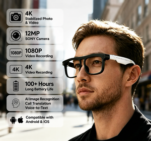Occhiali Smart 2026 G01 con Traduzione Vocale AI, Trascrizione, Fotocamera 4K, 100h di Standby, Chiamate a Mani Libere per Riunioni di Lavoro - Product Image 2