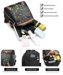 Mochila Moderna con Estampado Floral para Mujer, Ideal para Viajes y Uso Diario, Material de Tela Oxford de Alta Calidad - Product Image 2